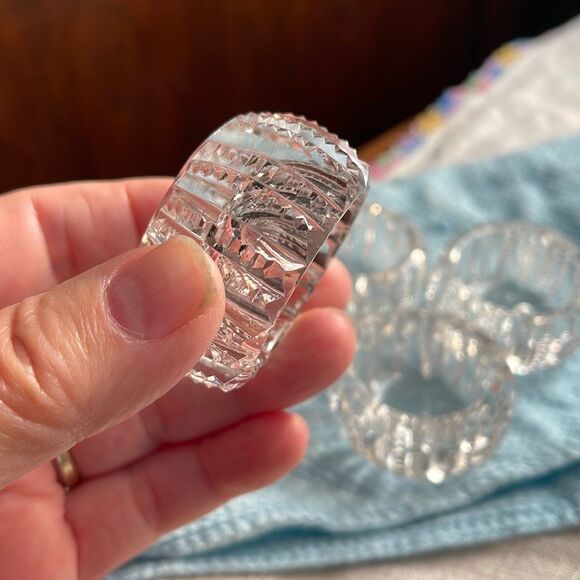 Lot of 4 cut glass open salt bowls. Victorian ornate - Picture 5 of 9